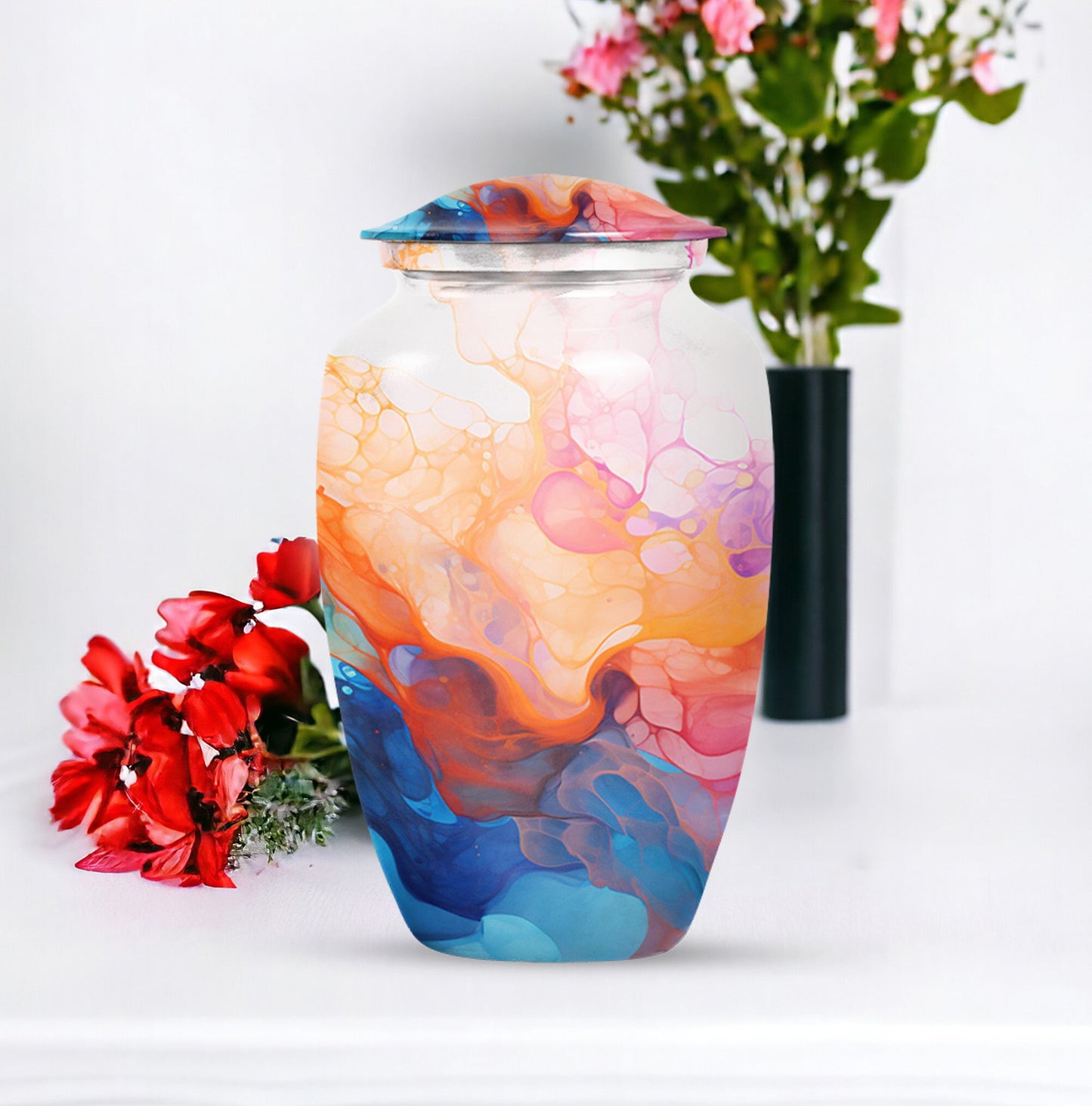 pastel swirl urn for adult human ashes