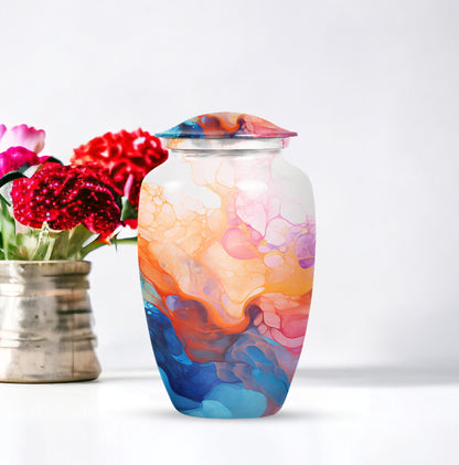 pastel swirl urn for adult human ashes
