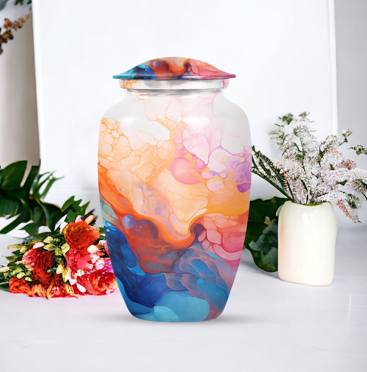 pastel swirl urn for adult human ashes