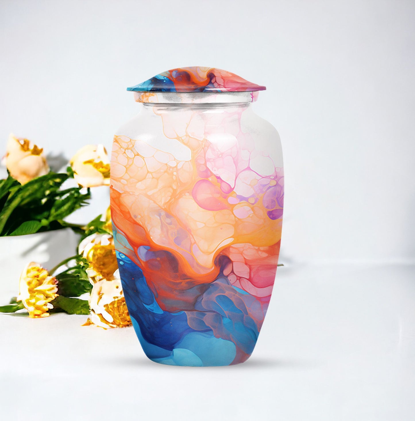 pastel swirl urn for adult human ashes