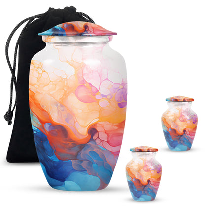 pastel swirl urn for adult human ashes