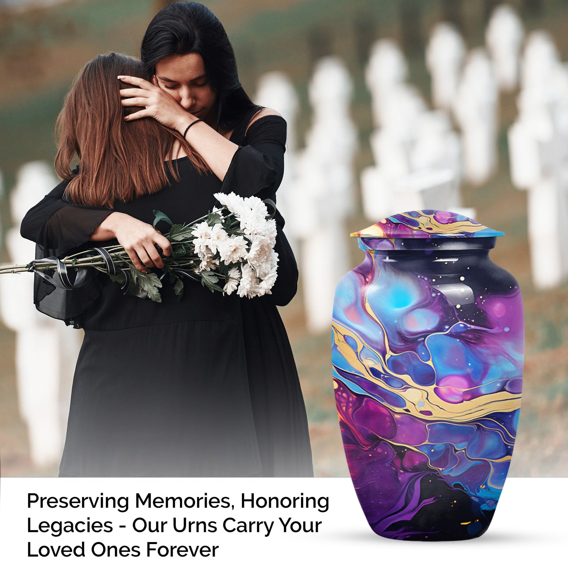 Classic pastel swirl urn for cremation ashes