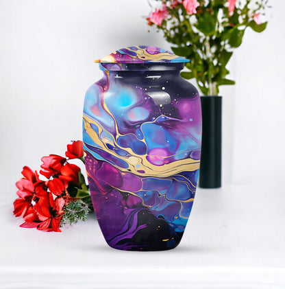 Classic pastel swirl urn for cremation ashes