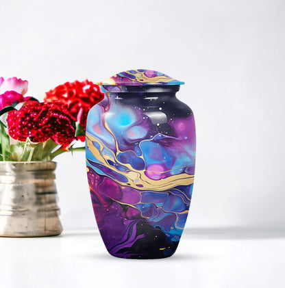 Classic pastel swirl urn for cremation ashes