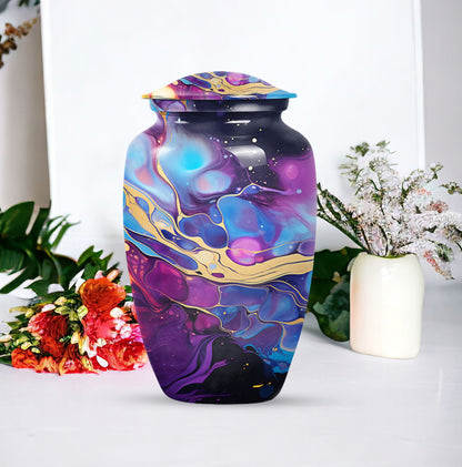 Classic pastel swirl urn for cremation ashes