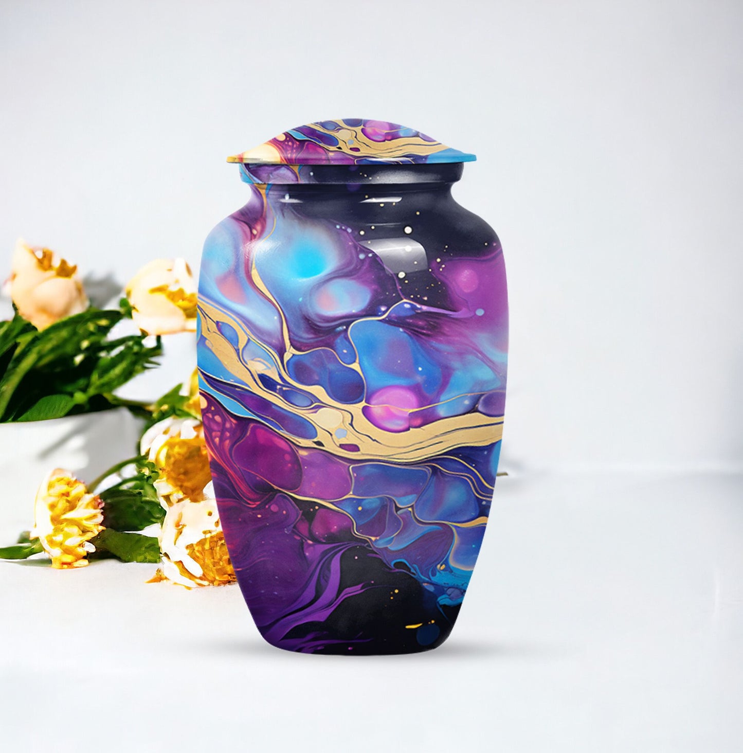 Classic pastel swirl urn for cremation ashes