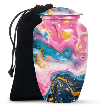 pastel swirl classic urn for funeral burial