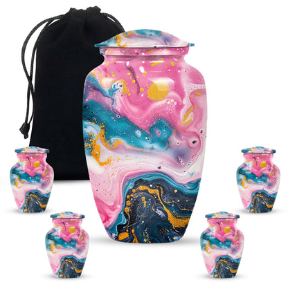 pastel swirl classic urn for funeral burial