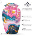pastel swirl classic urn for funeral burial