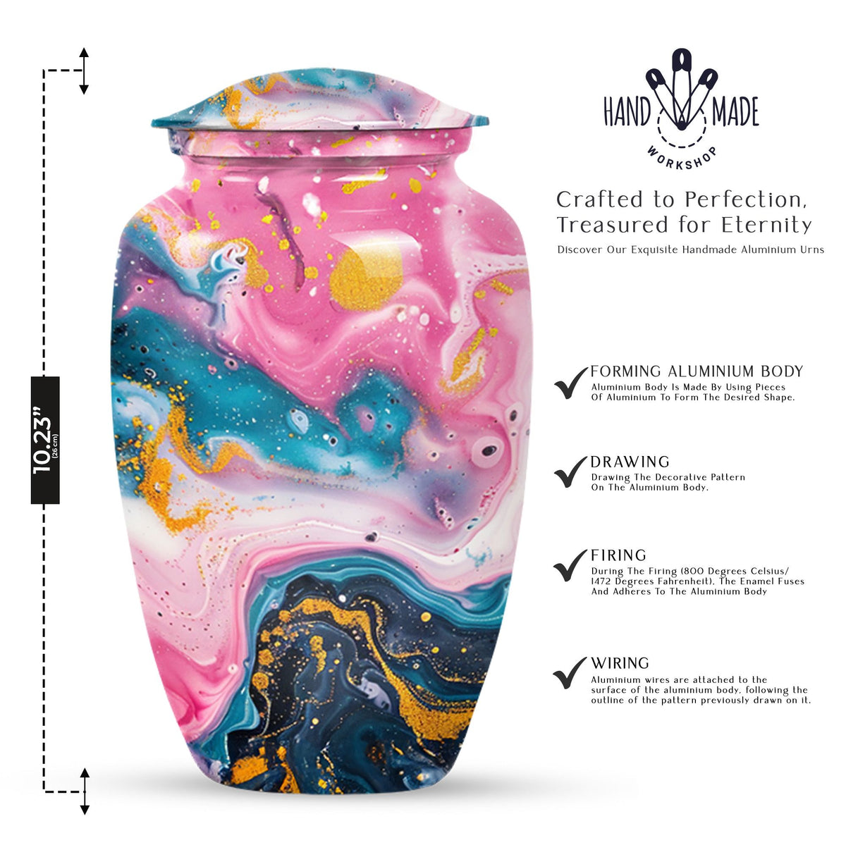 pastel swirl classic urn for funeral burial