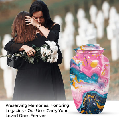 pastel swirl classic urn for funeral burial