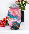 pastel swirl classic urn for funeral burial