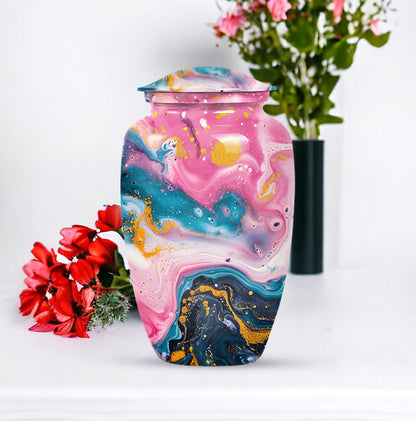 pastel swirl classic urn for funeral burial