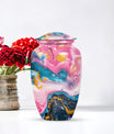 pastel swirl classic urn for funeral burial