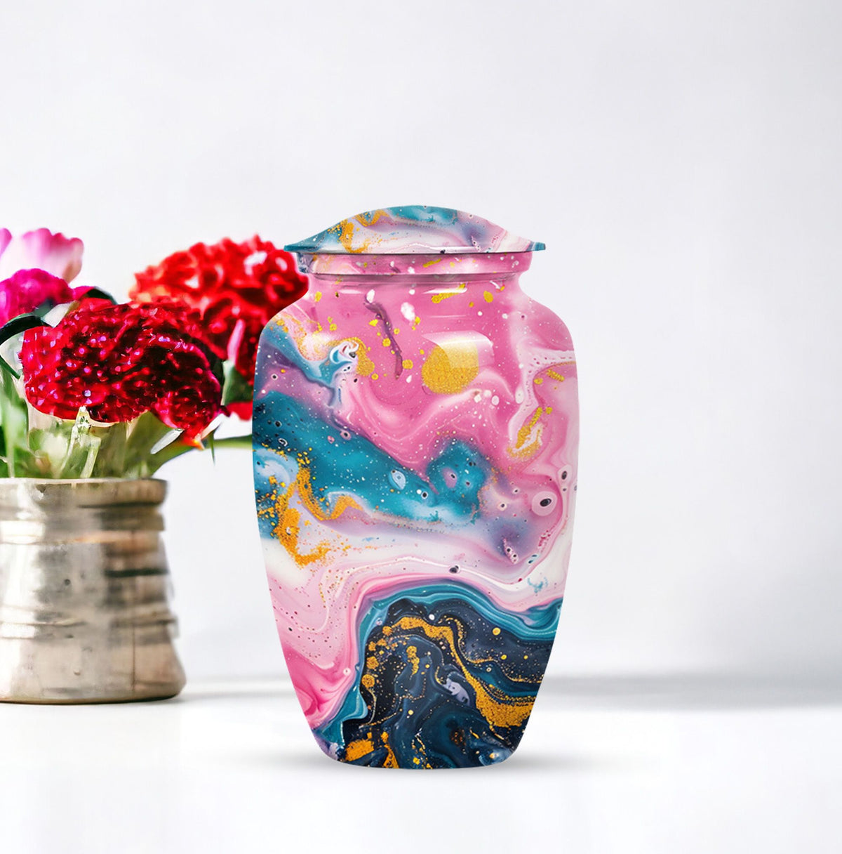 pastel swirl classic urn for funeral burial