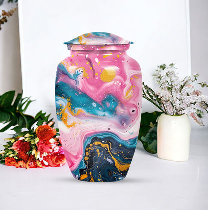 pastel swirl classic urn for funeral burial