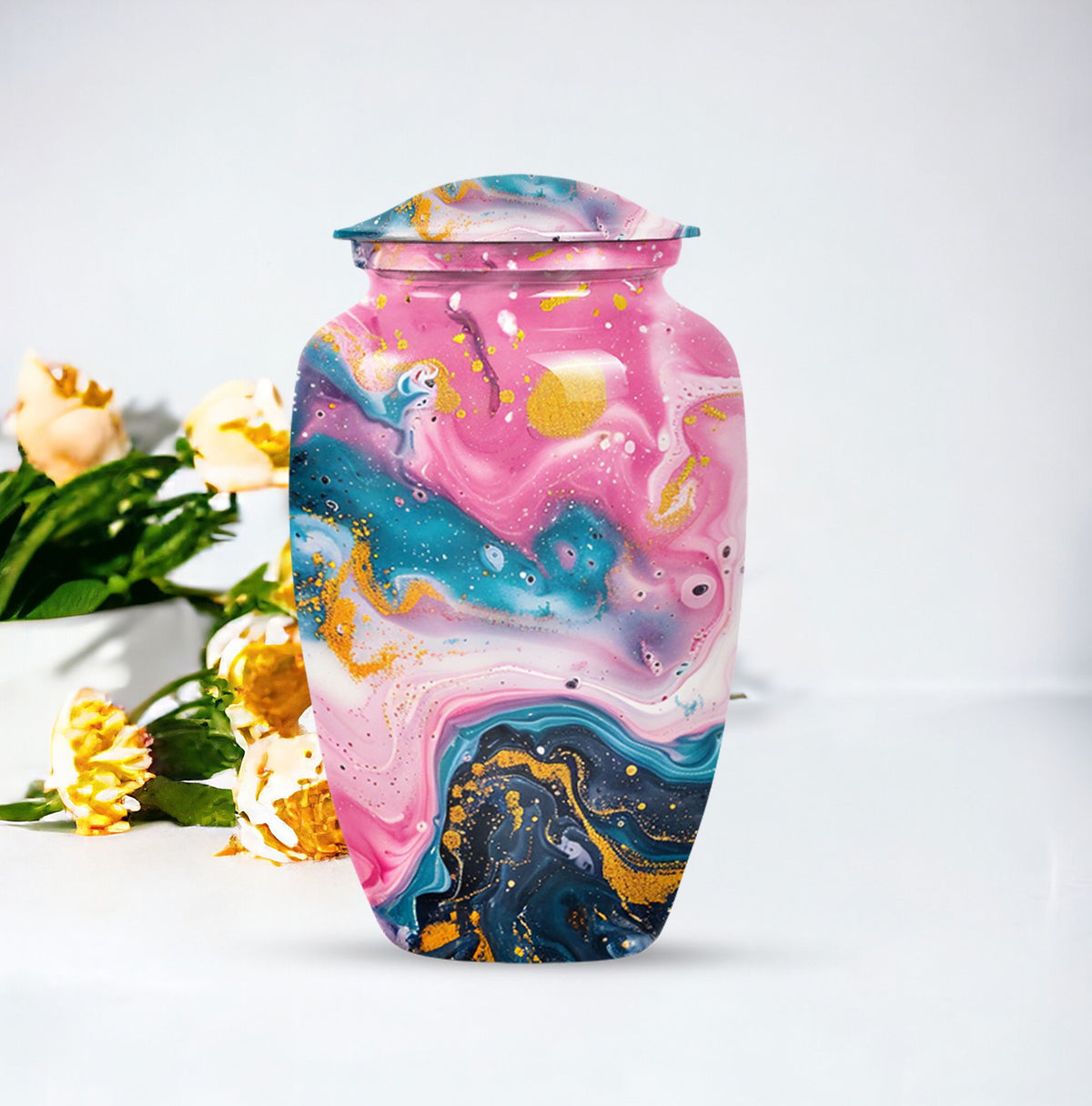 pastel swirl classic urn for funeral burial