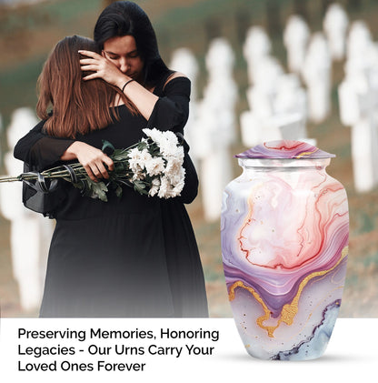 pastel swirl classic urn for cremation ashes