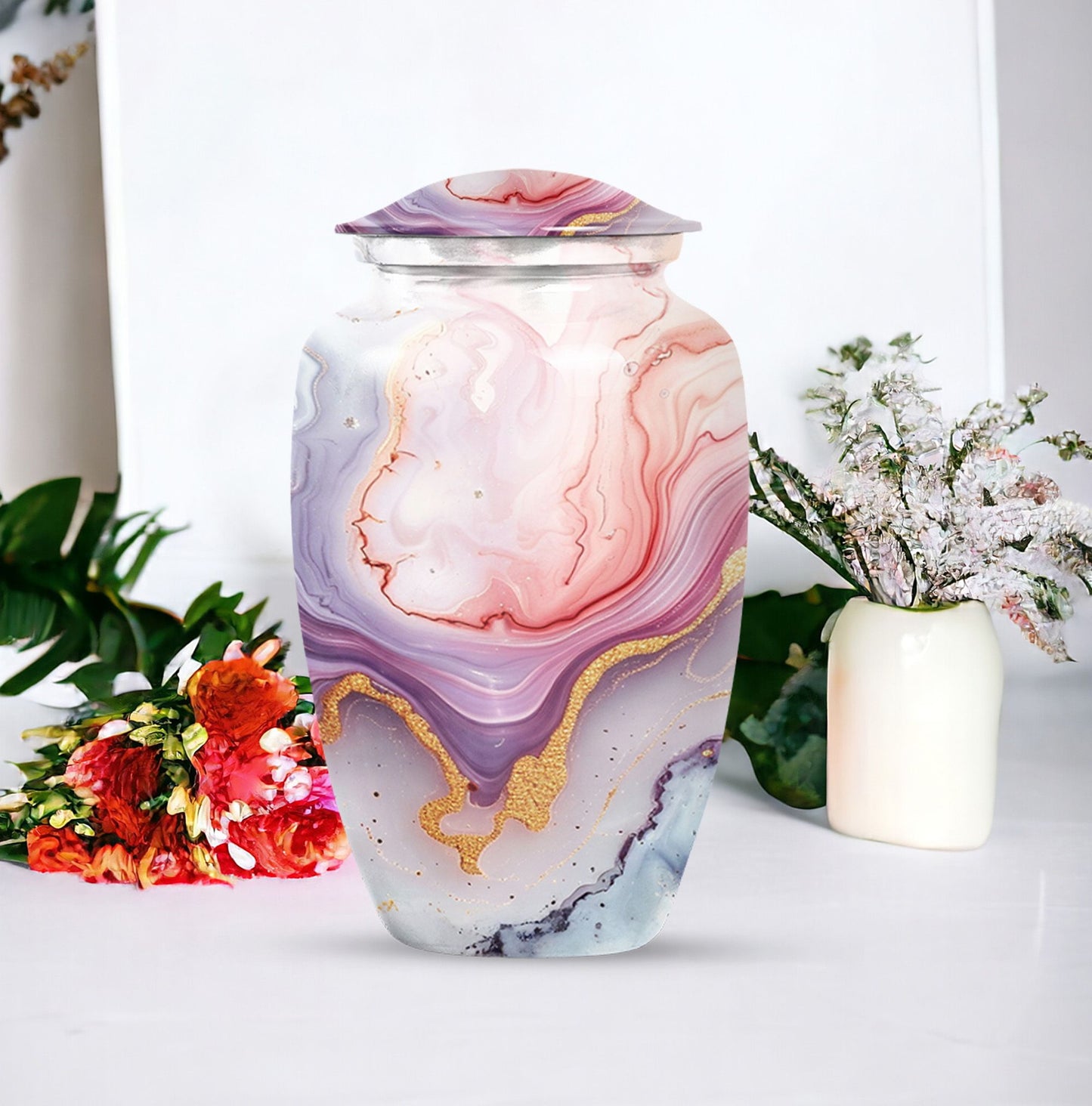 pastel swirl classic urn for cremation ashes