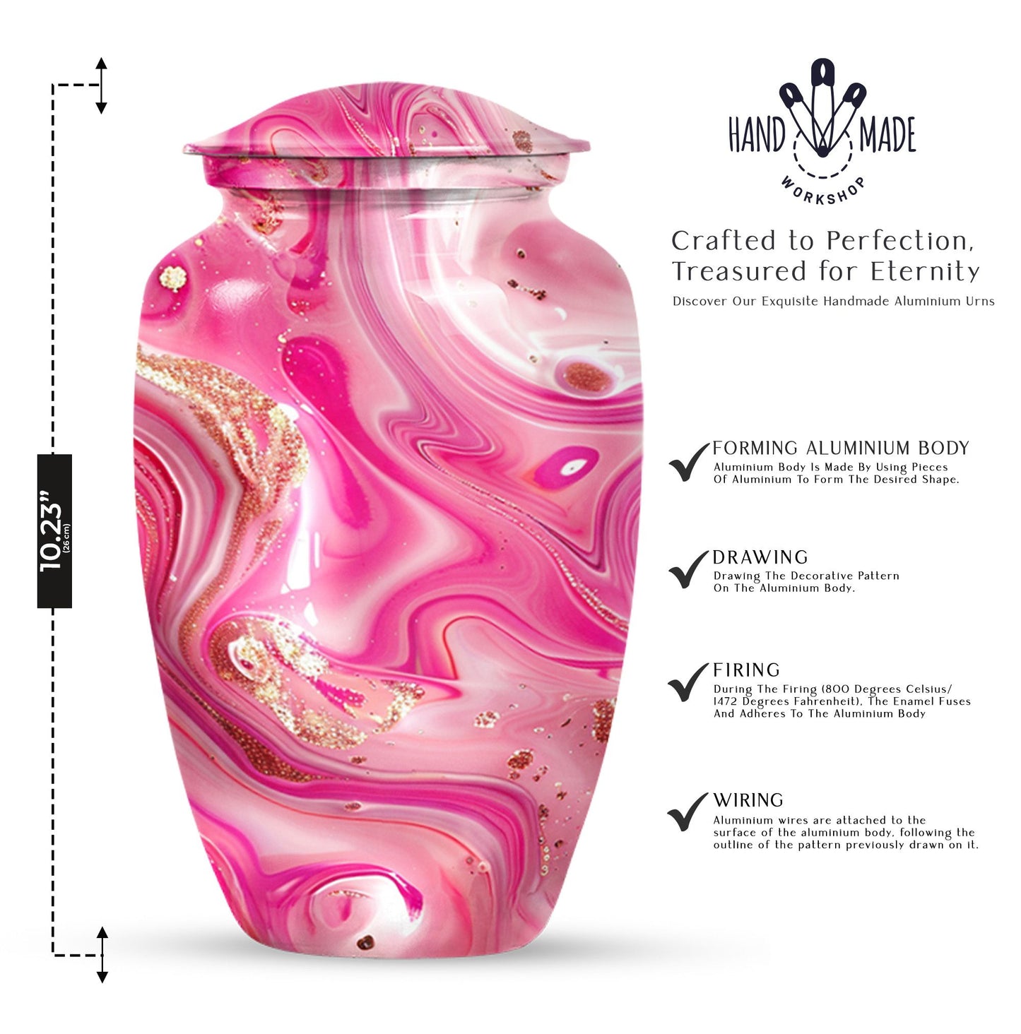 Pastel Swirl Urn for adult ashes.