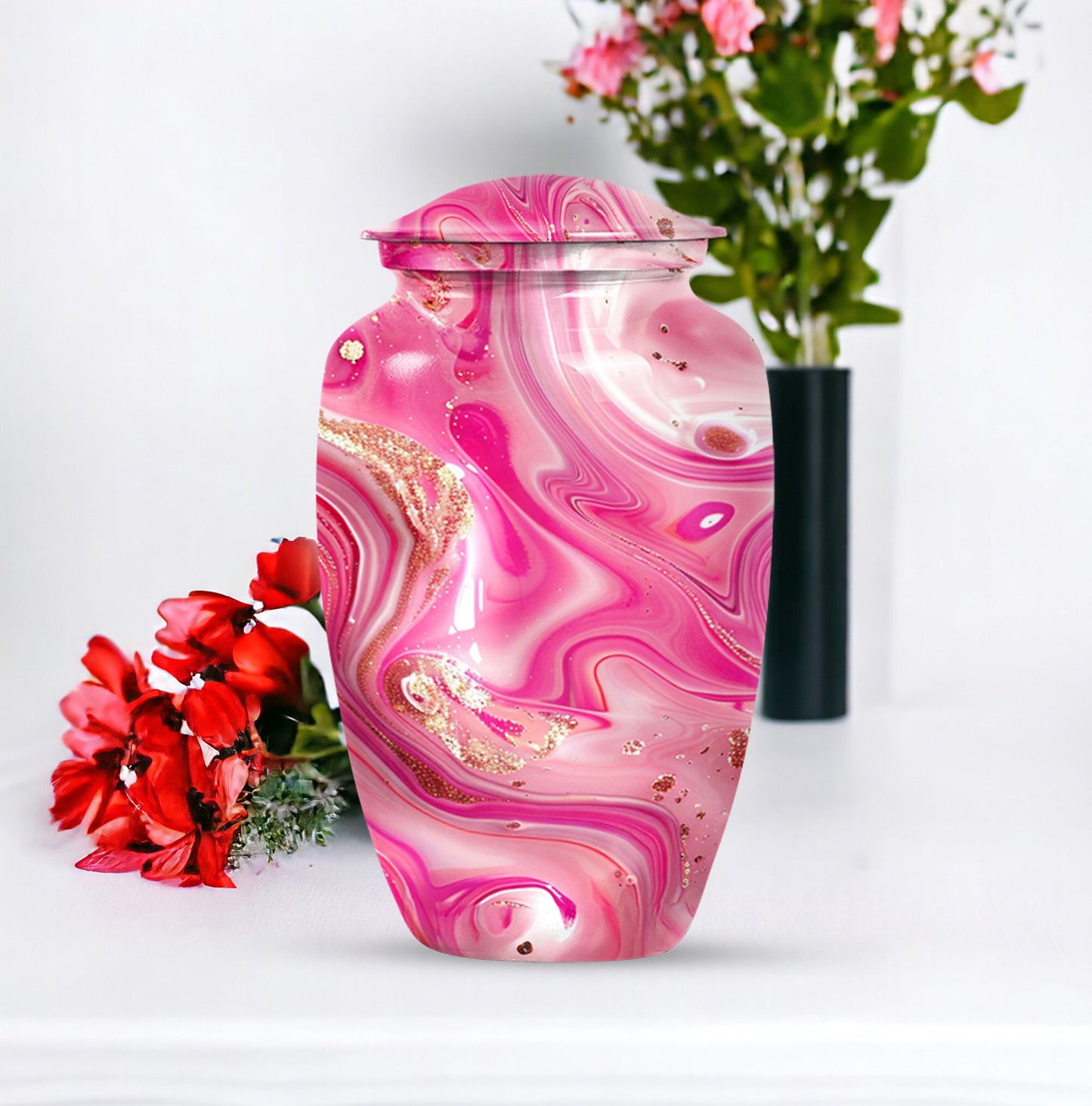Pastel Swirl Urn for adult ashes.