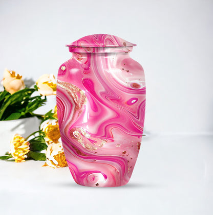 Pastel Swirl Urn for adult ashes.