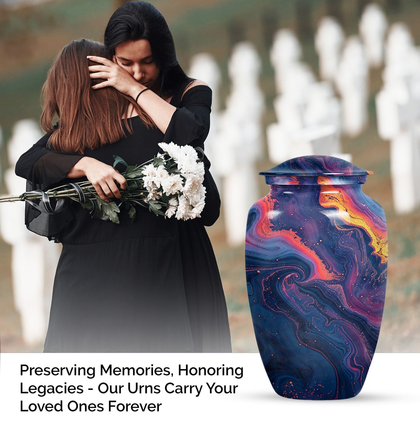 Pastel Swirl Urn for adult female cremation ashes