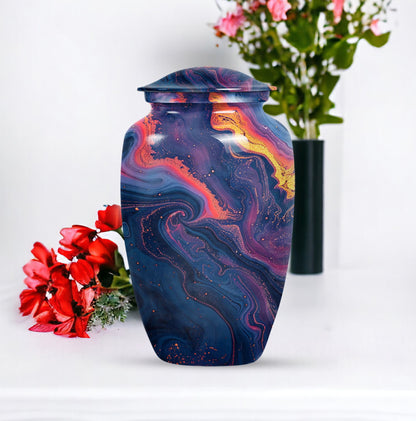 Pastel Swirl Urn for adult female cremation ashes