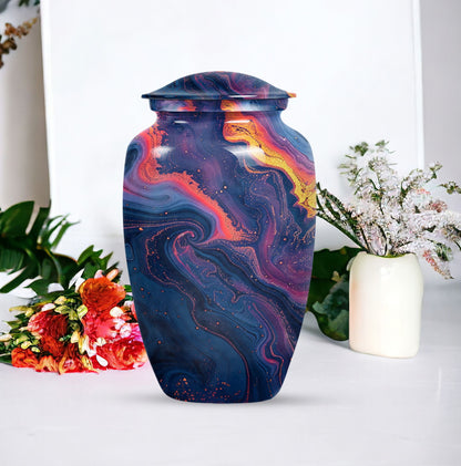 Pastel Swirl Urn for adult female cremation ashes