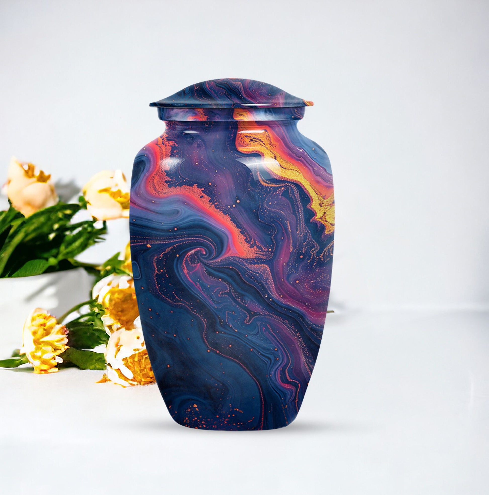 Pastel Swirl Urn for adult female cremation ashes