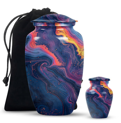 Pastel Swirl Urn for adult female cremation ashes