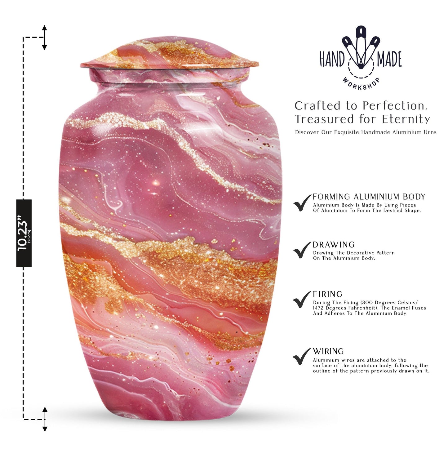 Pastel Swirl Urn for adult ashes.