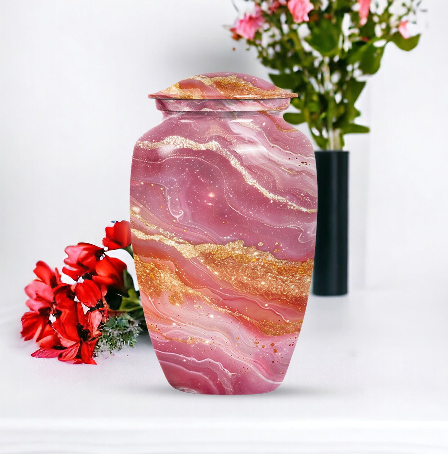 Pastel Swirl Urn for adult ashes.