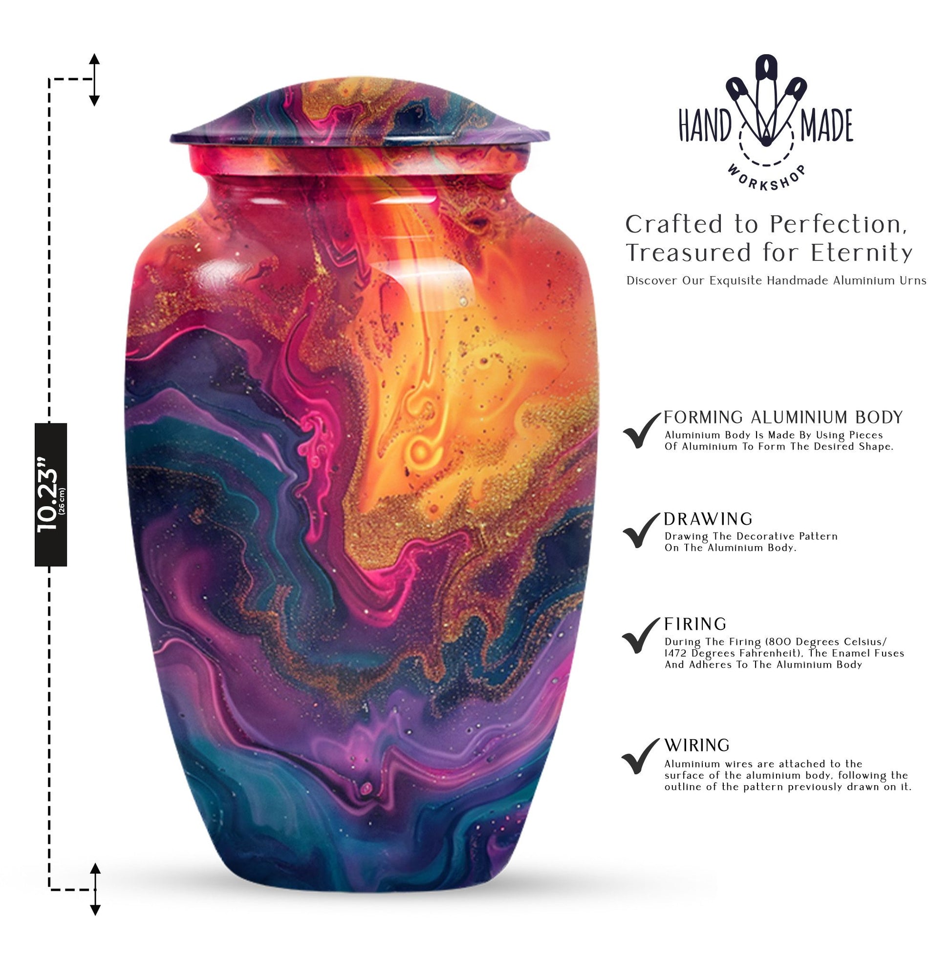 Pastel Swirl Cremation Urn