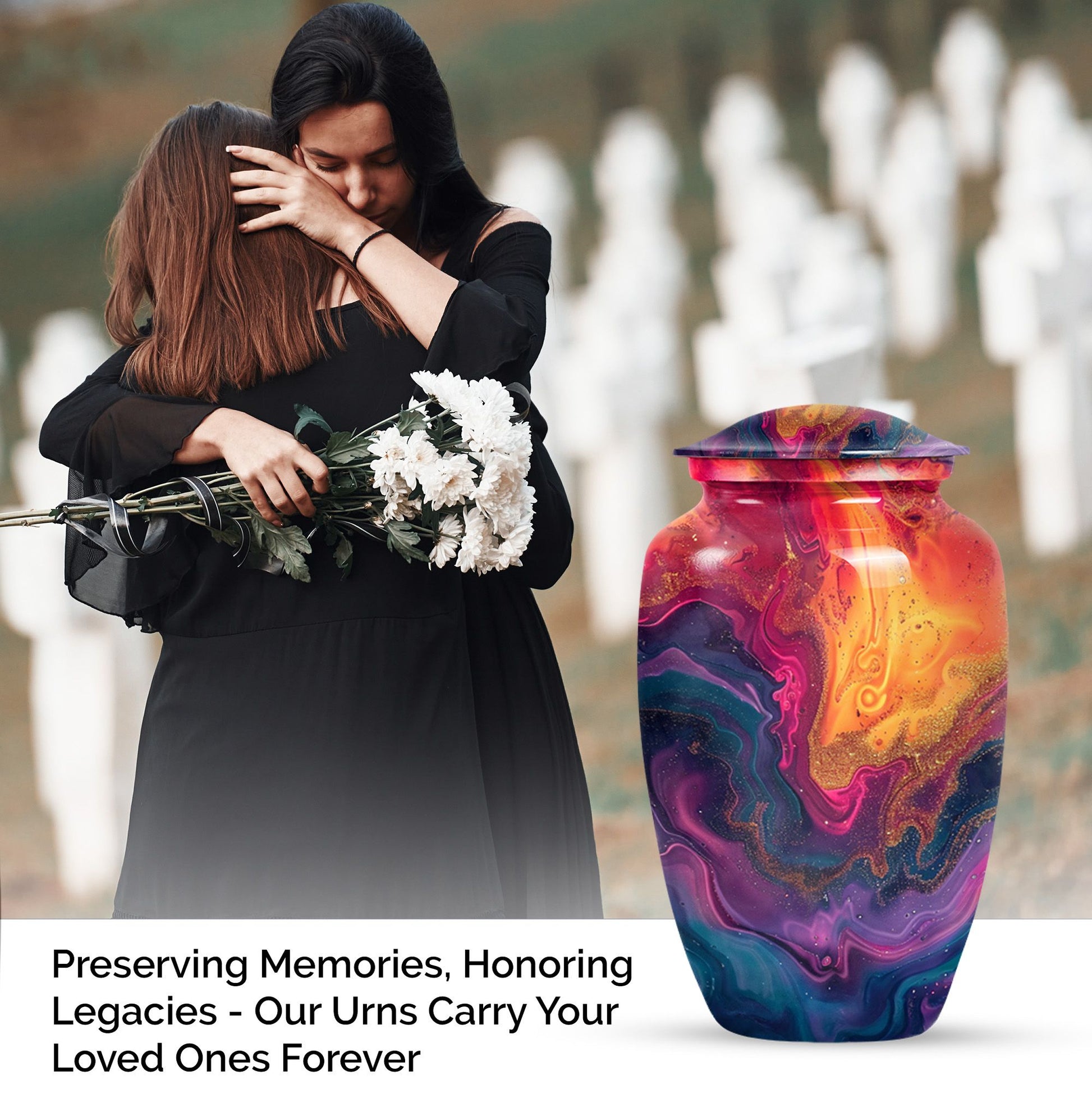 Pastel Swirl Cremation Urn