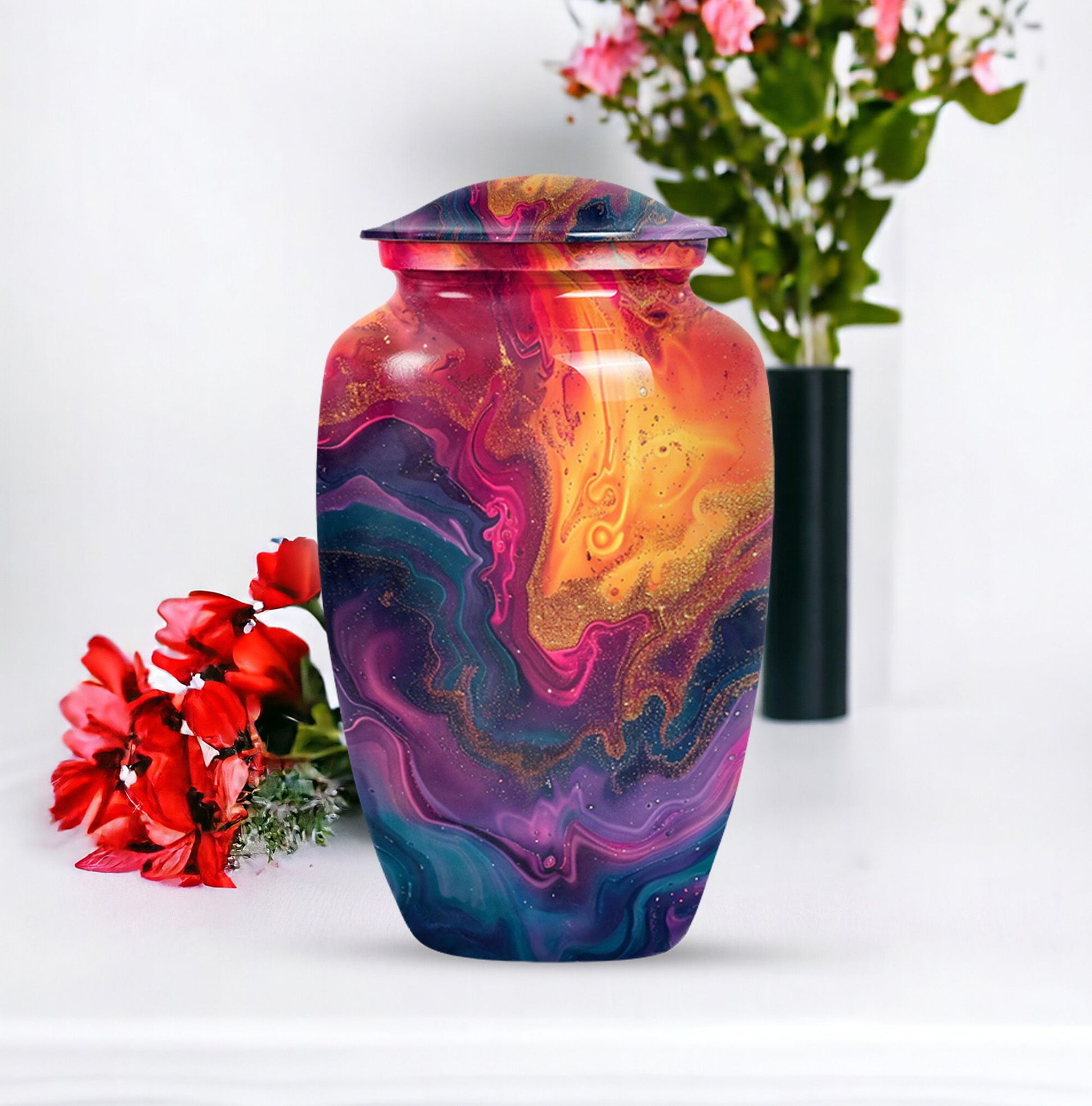 Pastel Swirl Cremation Urn