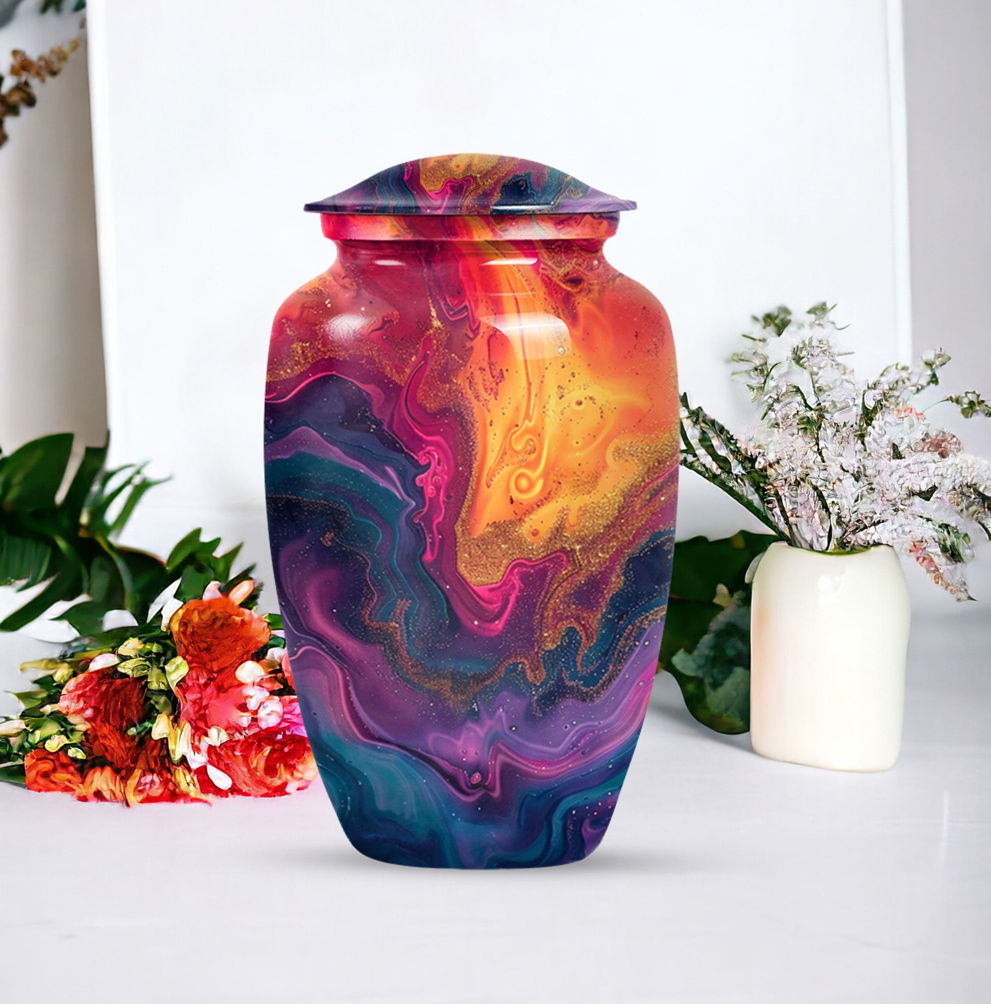 Pastel Swirl Cremation Urn