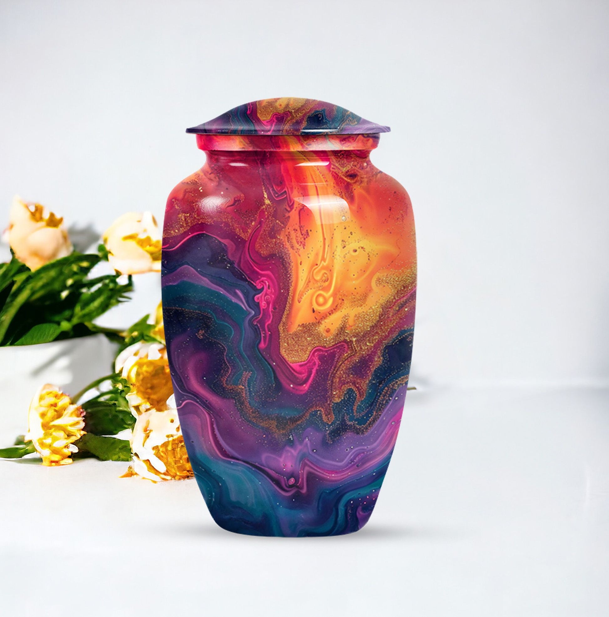 Pastel Swirl Cremation Urn