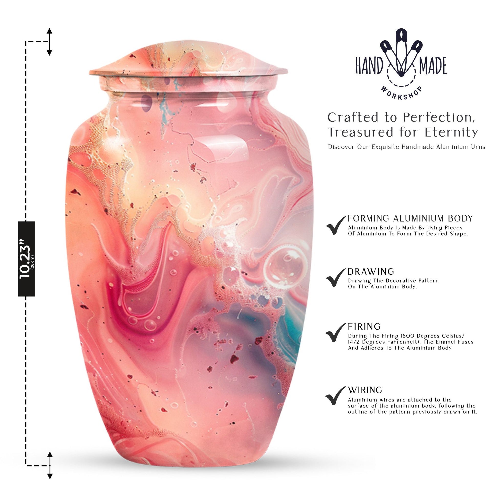 pastel swirl urn for human ashes