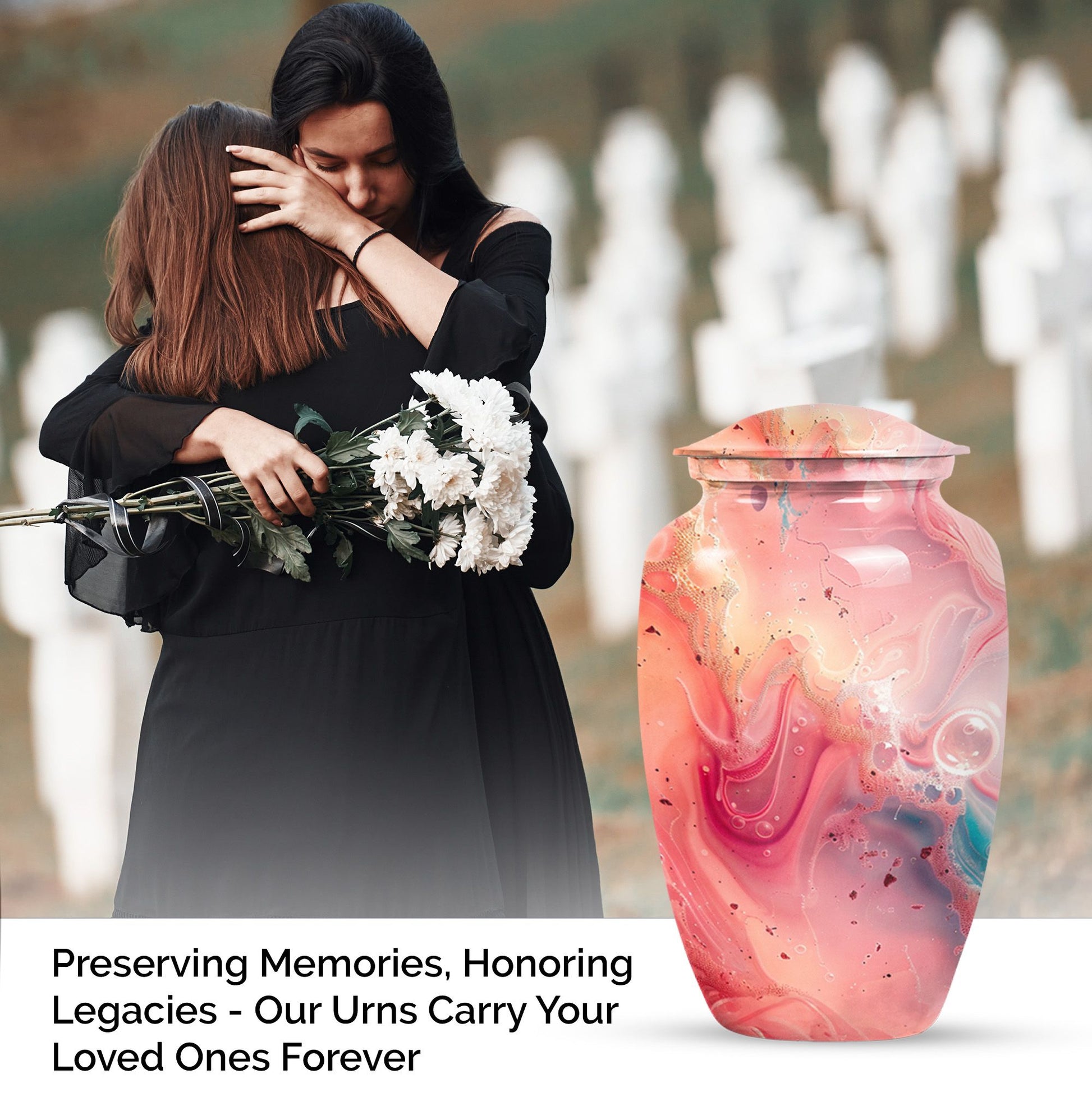 pastel swirl urn for human ashes