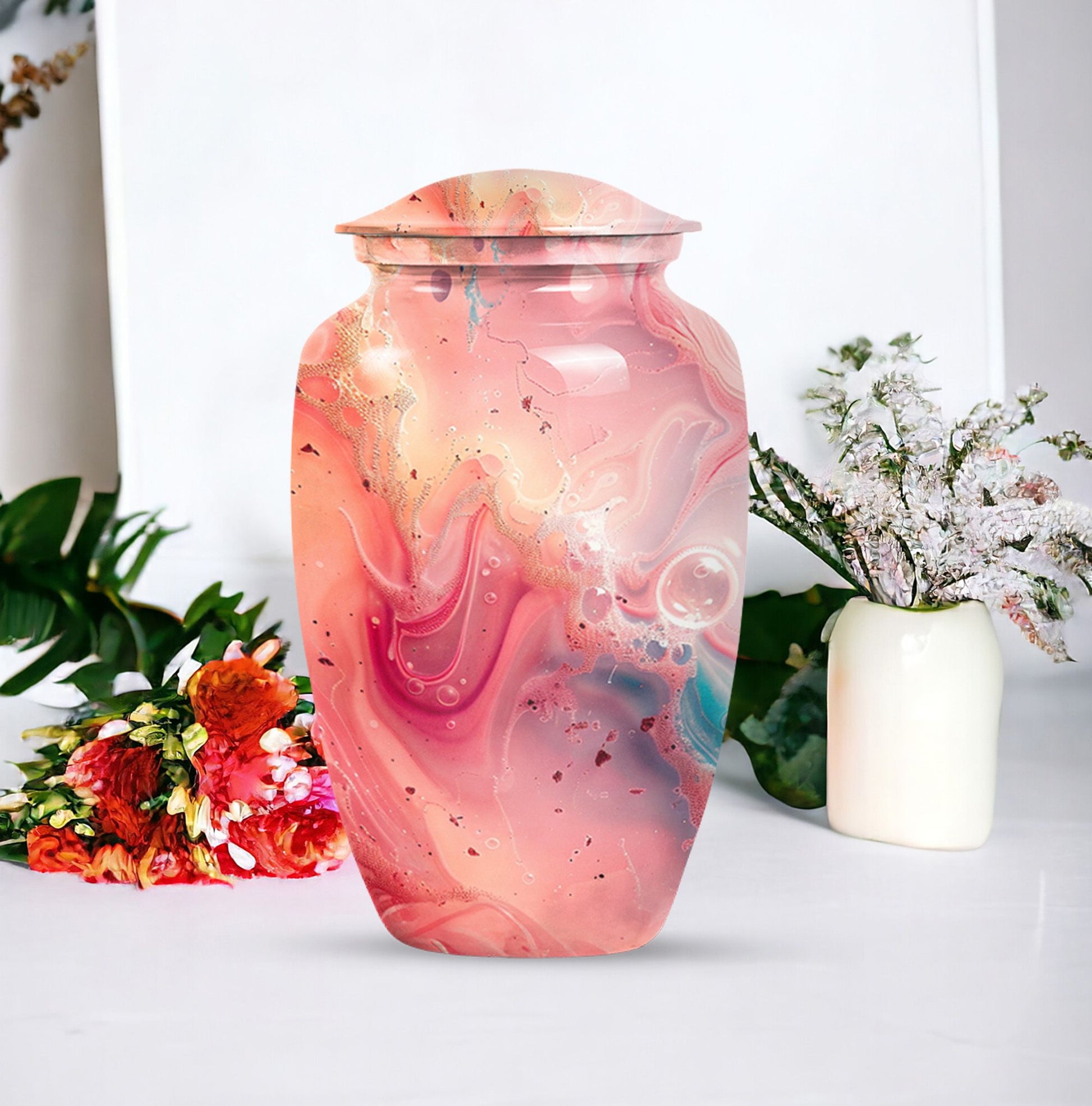 pastel swirl urn for human ashes