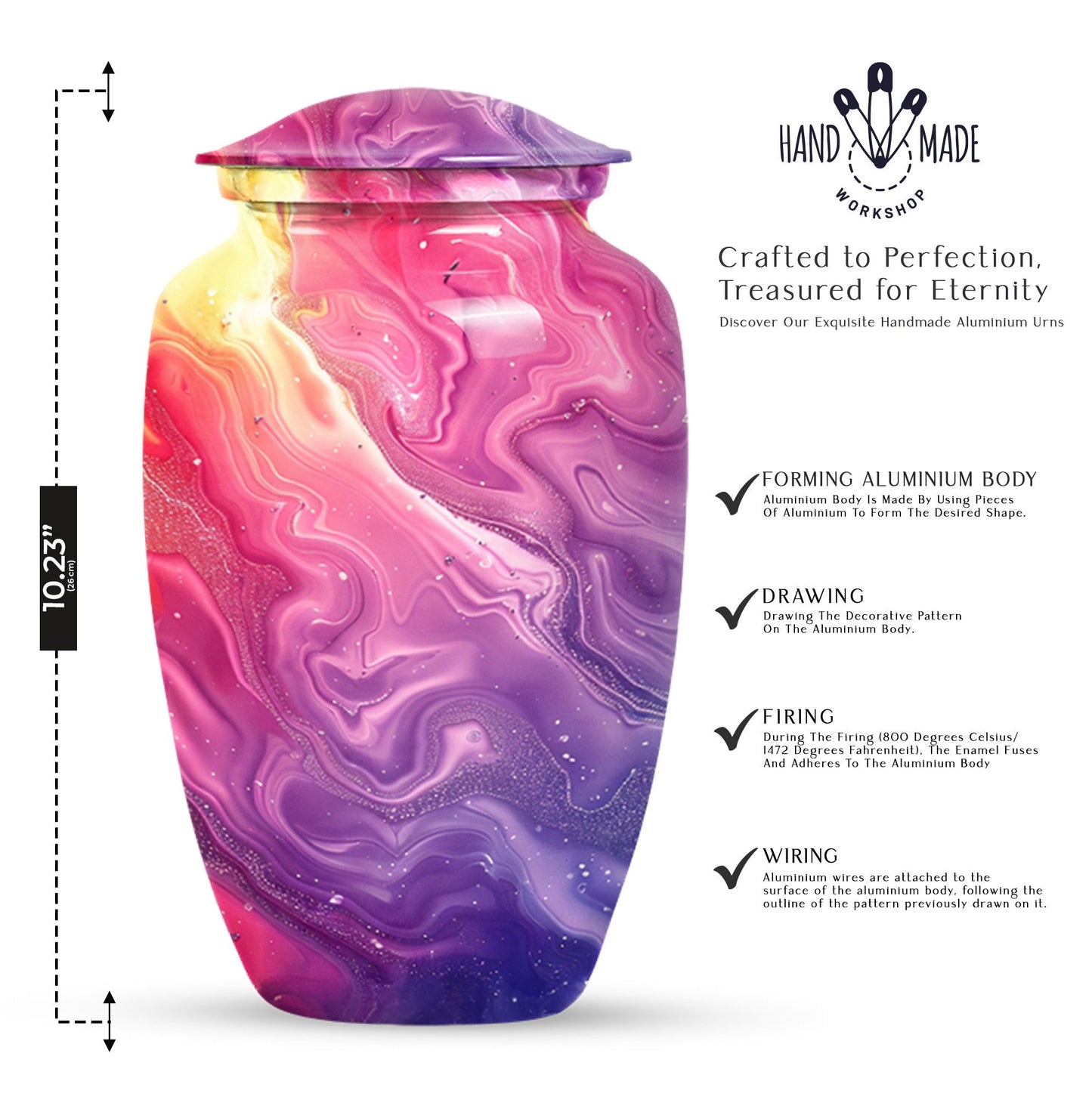 Pastel Swirl Classic Urn for human ashes