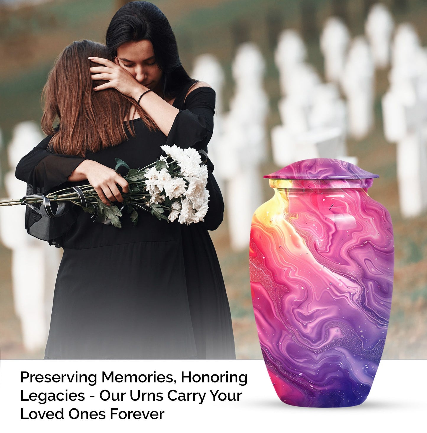 Pastel Swirl Classic Urn for human ashes
