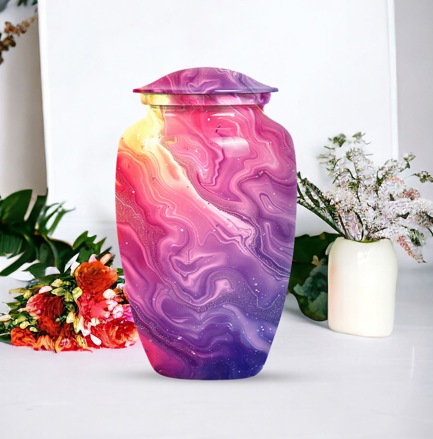 Pastel Swirl Classic Urn for human ashes