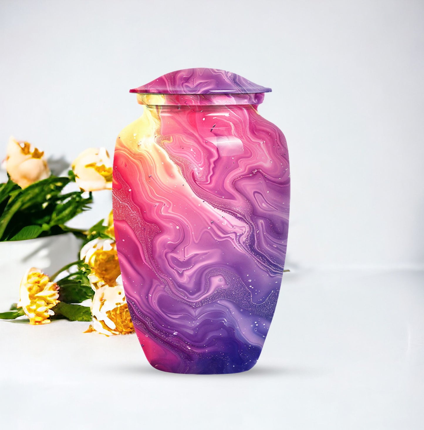 Pastel Swirl Classic Urn for human ashes