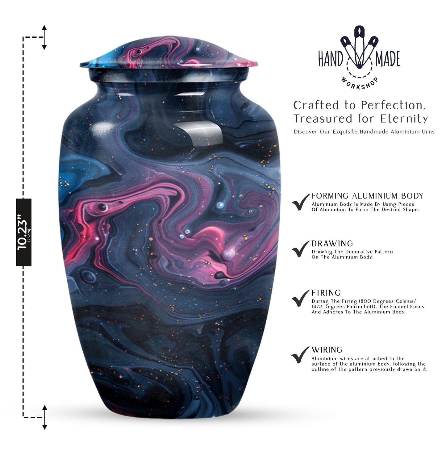 Pastel Swirl Urn, for human ashes