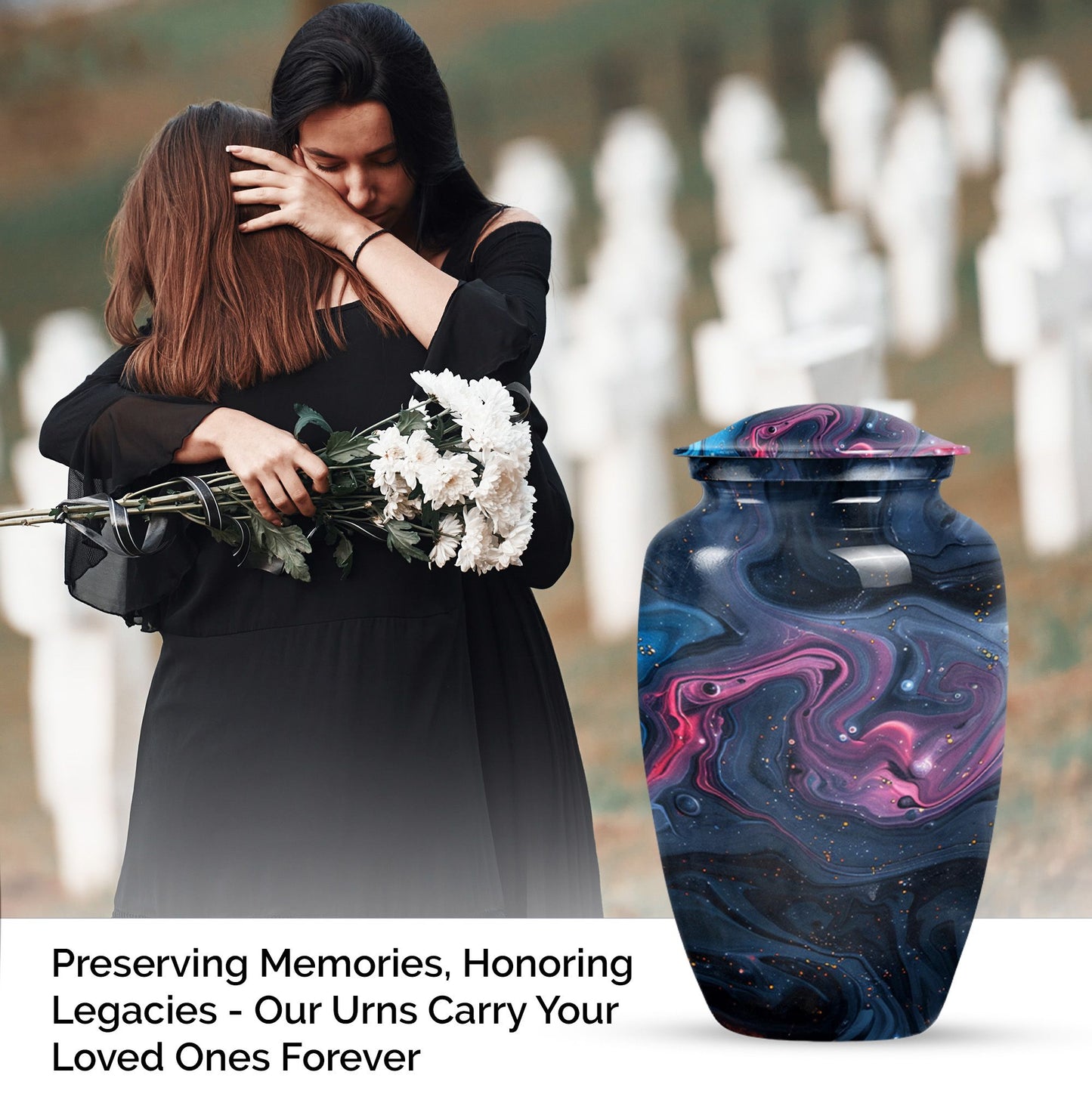 Pastel Swirl Urn, for human ashes
