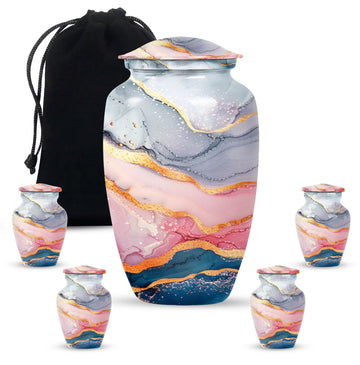 10 inch large Urn with 4 Keepsake 3 Inch Urns