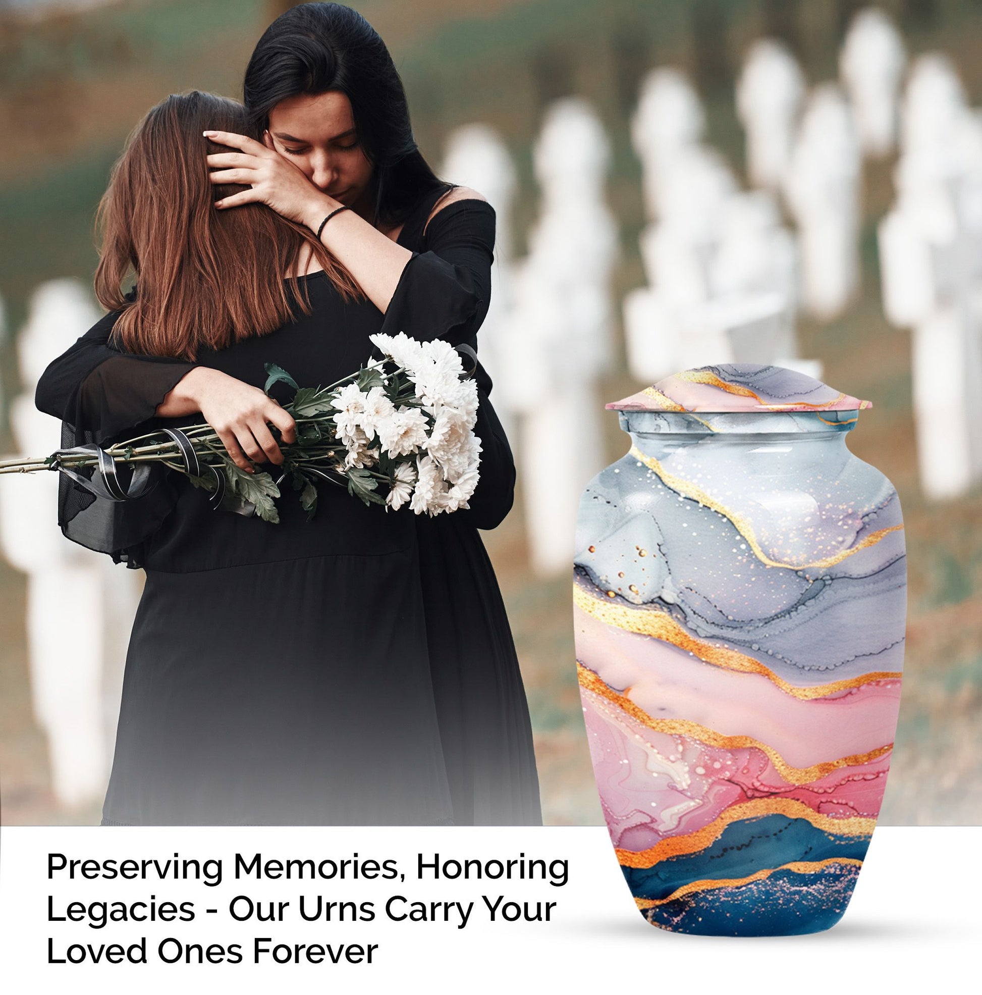 Abstract Urn for adult ashes.
