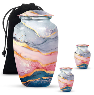 10 inch large Urn with 2 Keepsake 3 Inch Urns